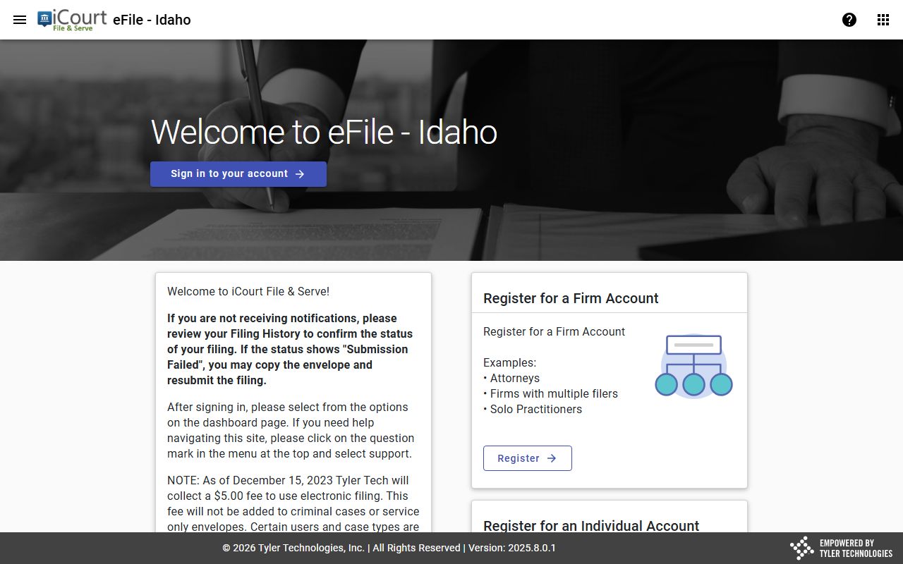 Bonneville County Clerk records Idaho court electronic filing