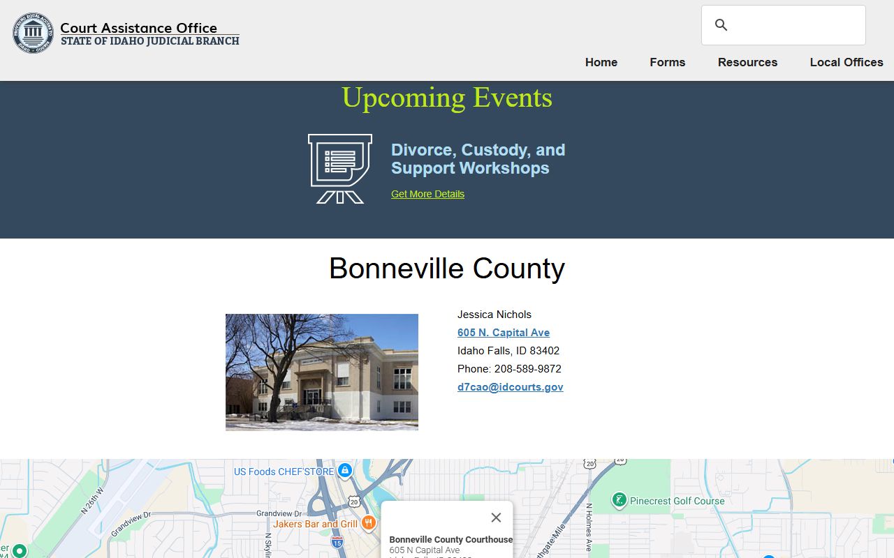 Bonneville County traffic court records Court Assistance Office