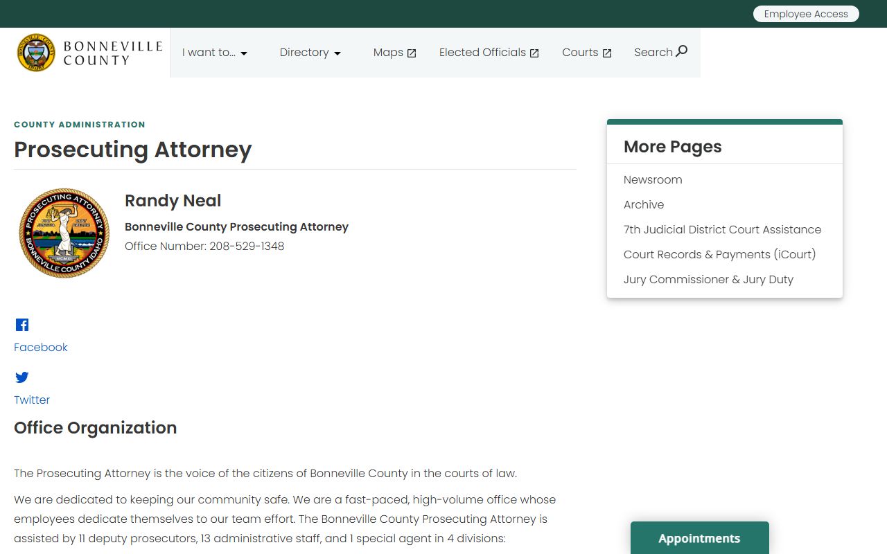 Bonneville County criminal court records prosecuting attorney