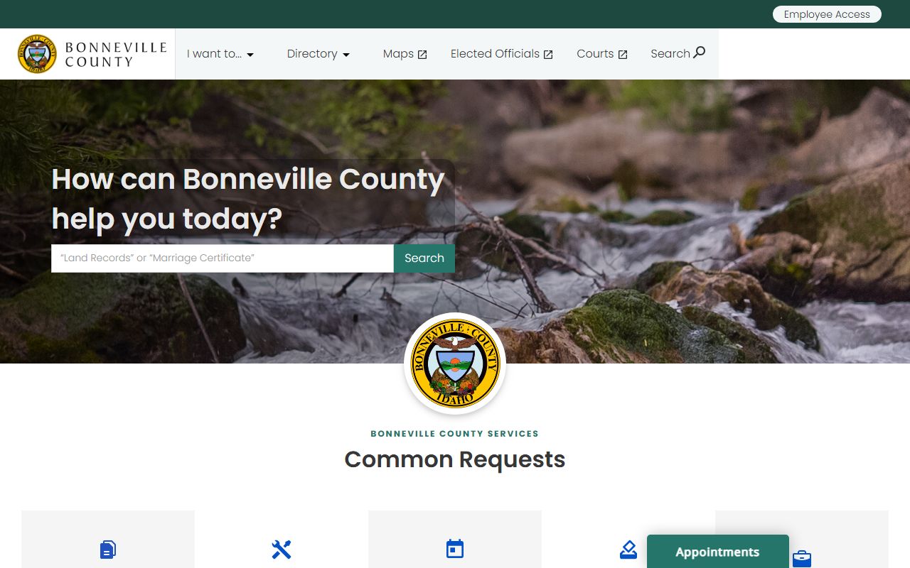 Bonneville County court records official county homepage